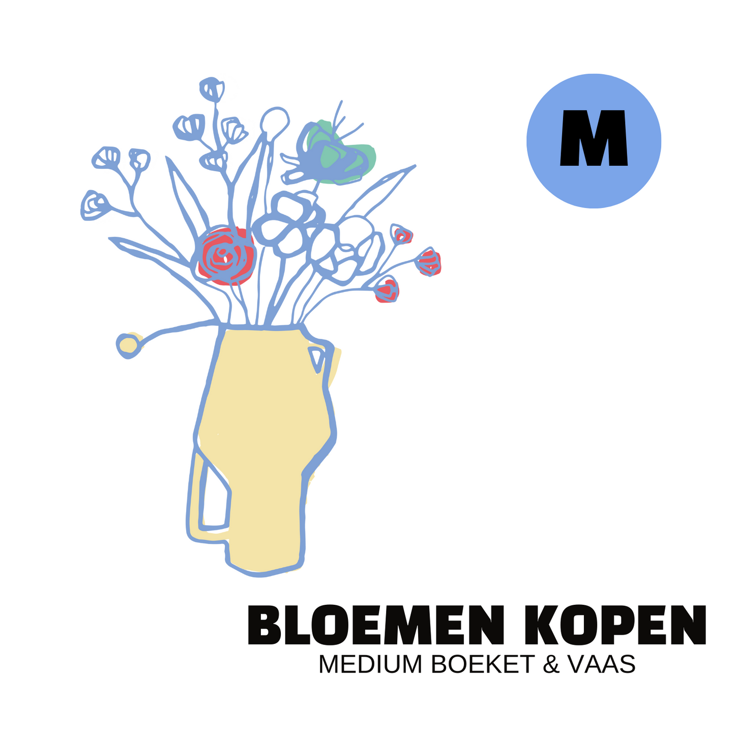 Medium boeket inclusief vaas | €300