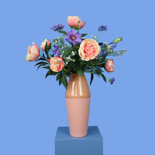 L - Ghislaine | Roze vaas met kunstbloemen | Large