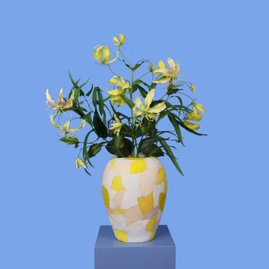 Kunstboeket Lindert in Nic&Mic FlipFlop vaas, maat XL – Reflower
