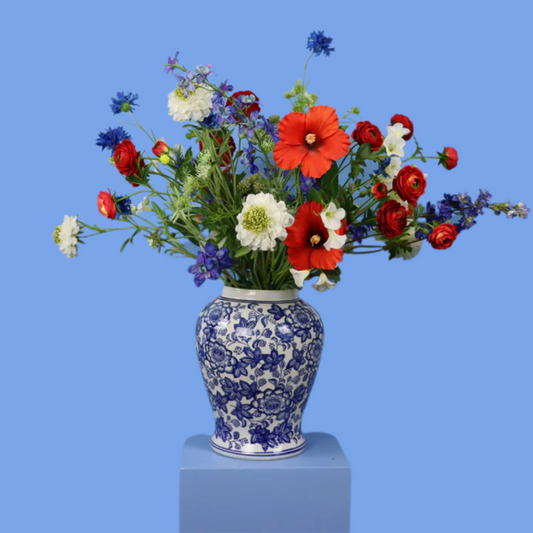 L - Margot | Kersten vaas met kunstbloemen | Large