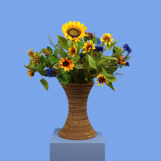 L - Rick | Kartent vaas met kunstbloemen | Large