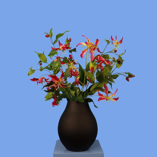 L - Rozan | Vintage vaas met kunstbloemen | Large