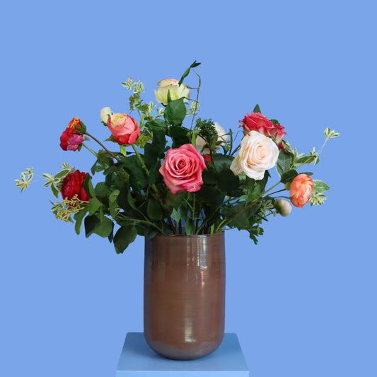 Kunstboeket Mels in Glazen vaas, maat L – Reflower