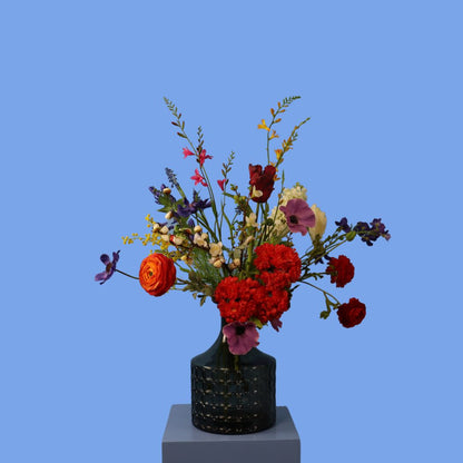 M - Medina - Glazen vaas met ribbelstructuur