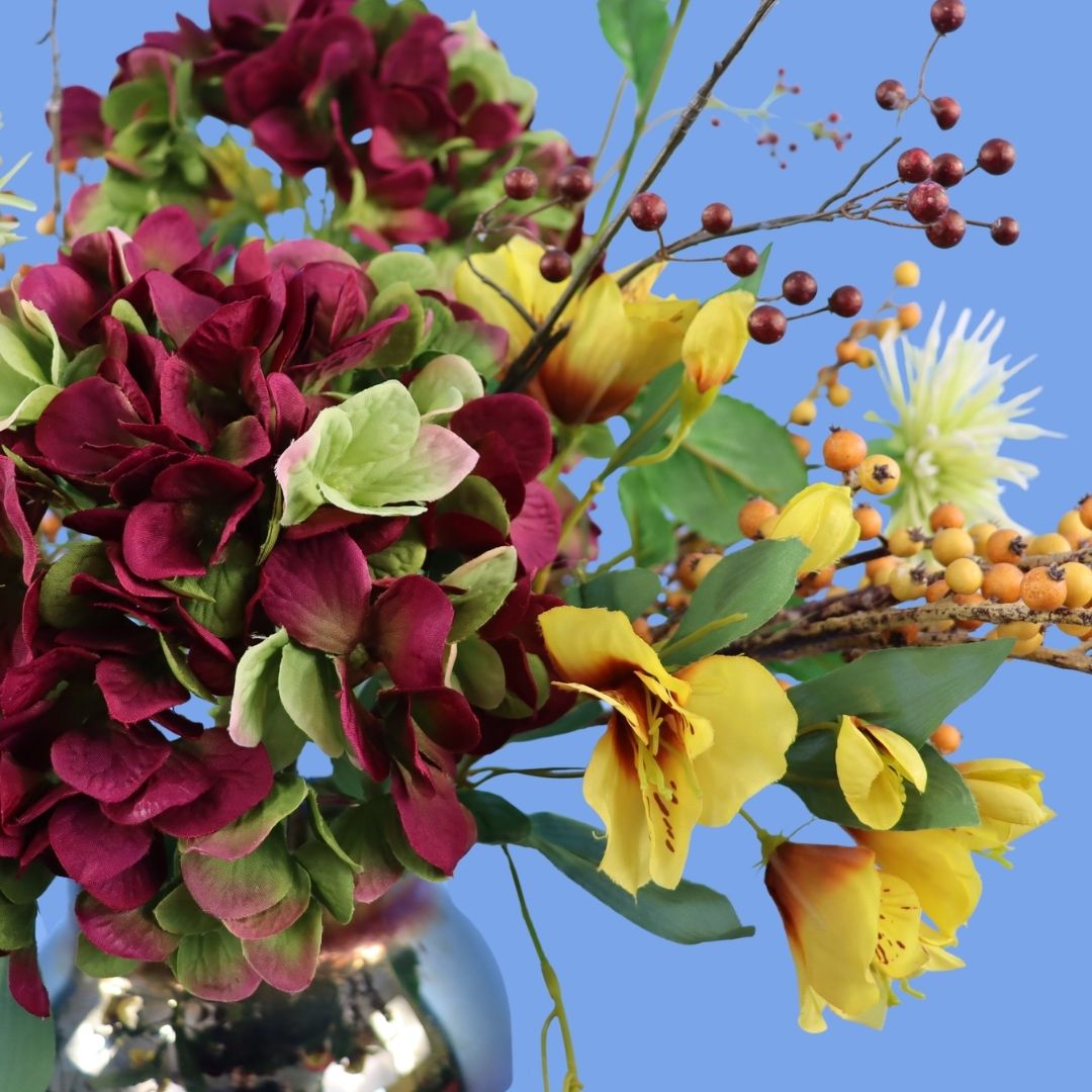 L - Cath | Glazen vaas met kunstbloemen | Large
