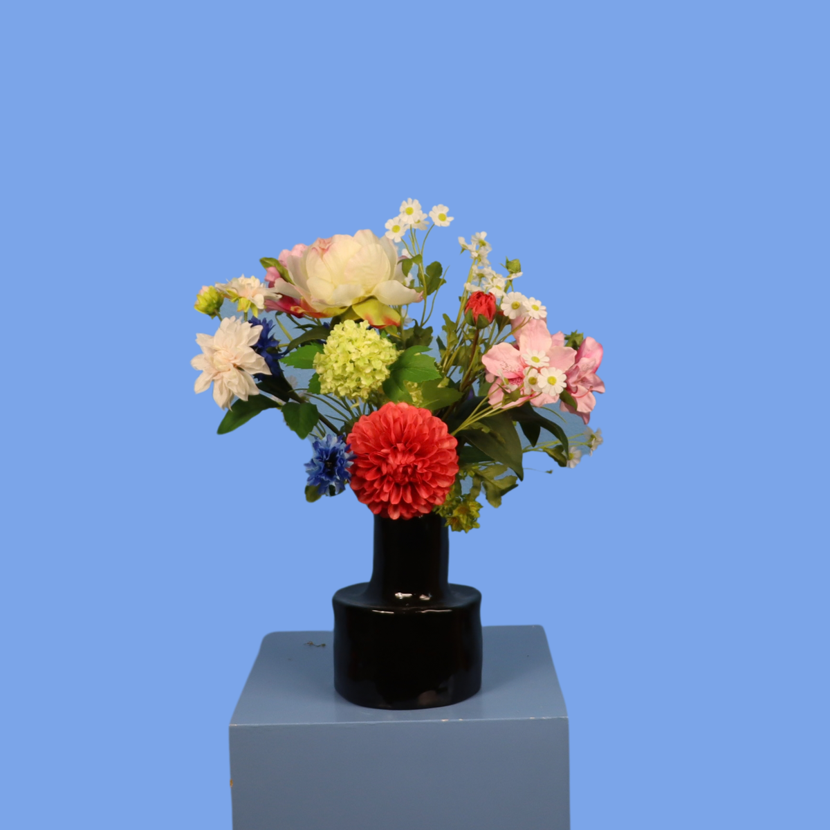 M - Pixie | Vintage vaas met kunstbloemen | Medium