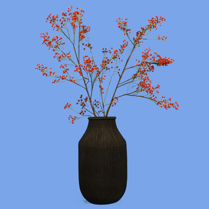Kunstboeket Bink in zwarte geribbelde mand, maat XL – Reflower, abonnement op kunstbloemen