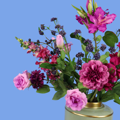 L - Jynthe | Groene flamingovaas met kunstbloemen | Large