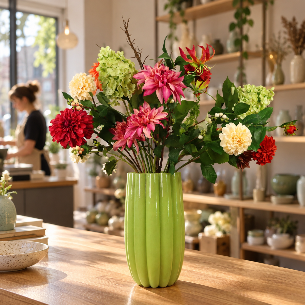 XL - Milo | Pols Potten vaas met kunstbloemen | XL