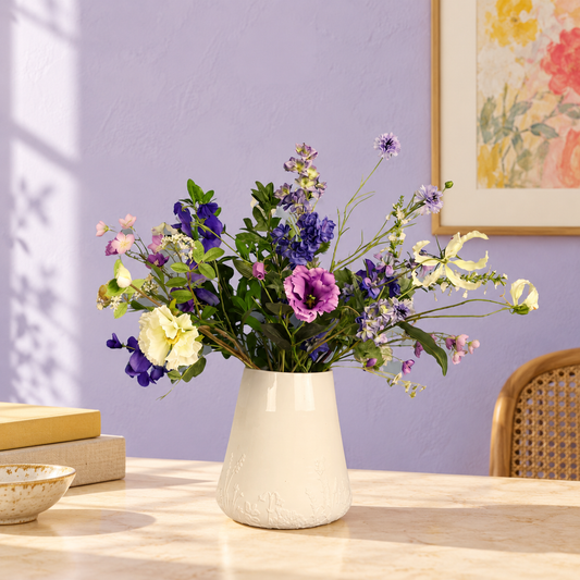 L - Lea | Räder vaas met kunstbloemen | Large