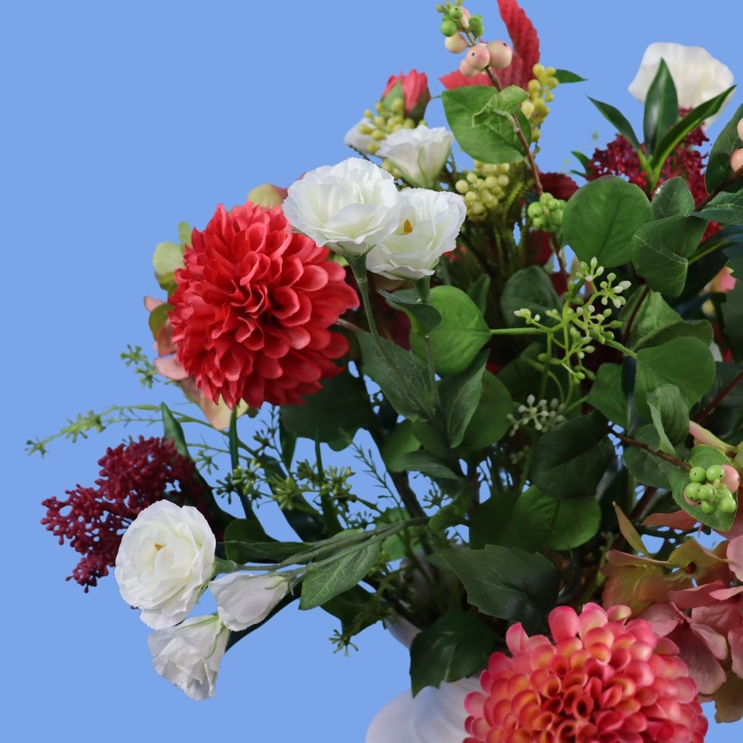L - Dini | Pols Potten vaas met kunstbloemen | Large