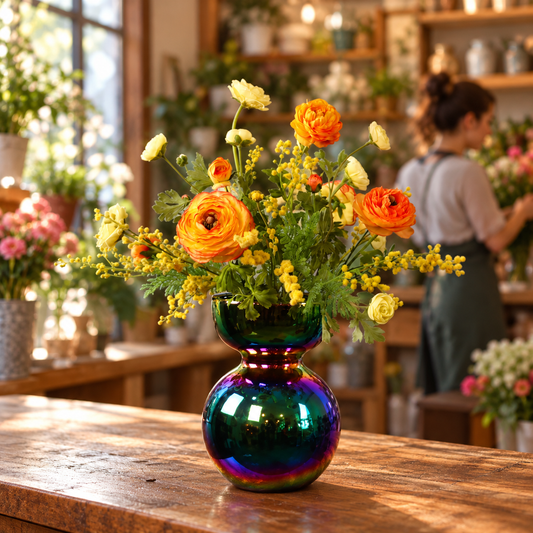 L - Claudia | Pols Potten vaas met kunstbloemen | Large