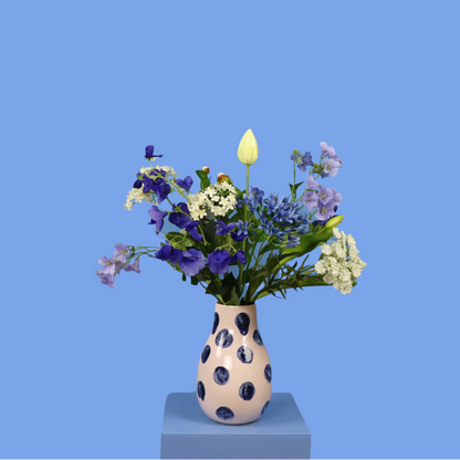 M - Billie | Bahne vaas met kunstbloemen | Medium
