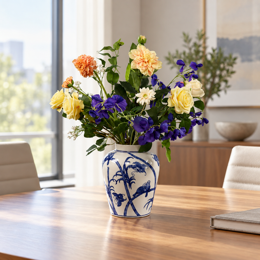 L - Kate | Vintage vaas met kunstbloemen | Large