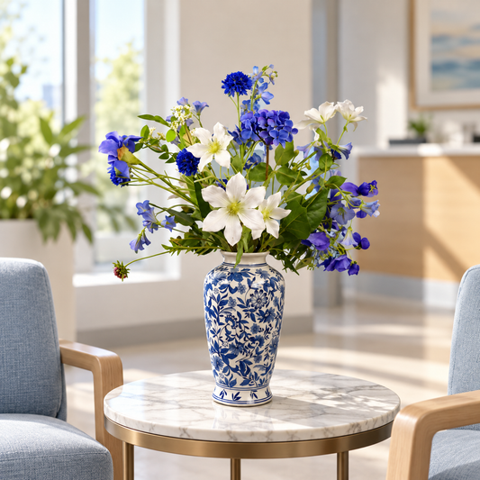 M - Fabian | Kersten vaas met kunstbloemen | Medium
