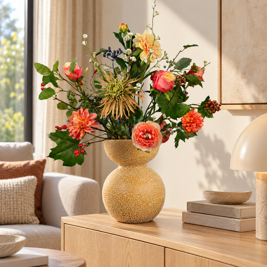 L - Zayn | Pols Potten vaas met kunstbloemen | Large