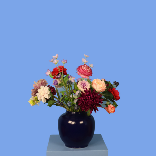 M - Demelza | Vintage vaas met kunstbloemen | Medium