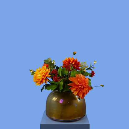 Kunstboeket Lara in Pols Potten glazen bolvaas, maat M – Reflower