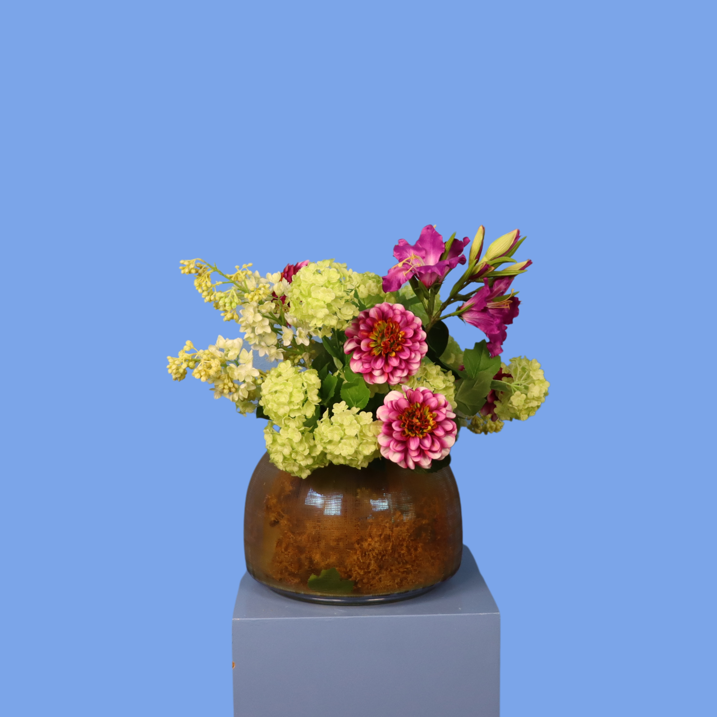 M - Nina | Pols Potten vaas met kunstbloemen | Medium