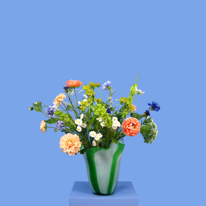 M  - Rosa - Glazen groene vaas