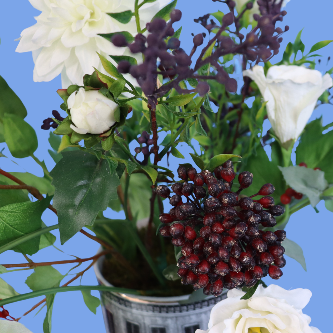 L - Morris | Vintage vaas met kunstbloemen | Large